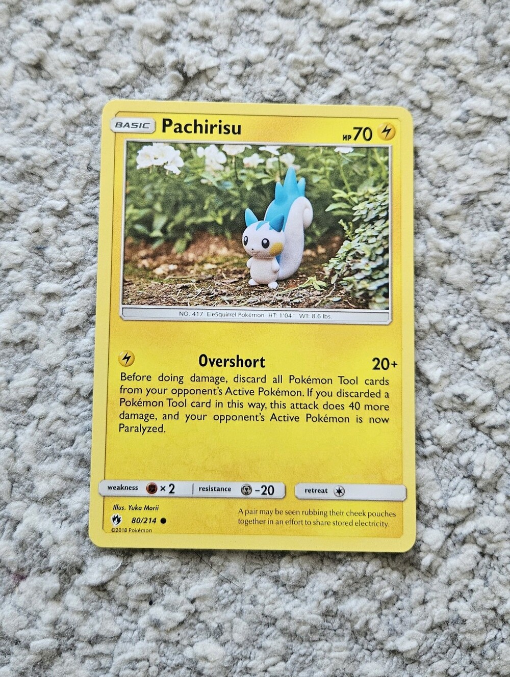 POKEMON TCG Card Pachirisu Lost Thunder Yuka Morii 080/214